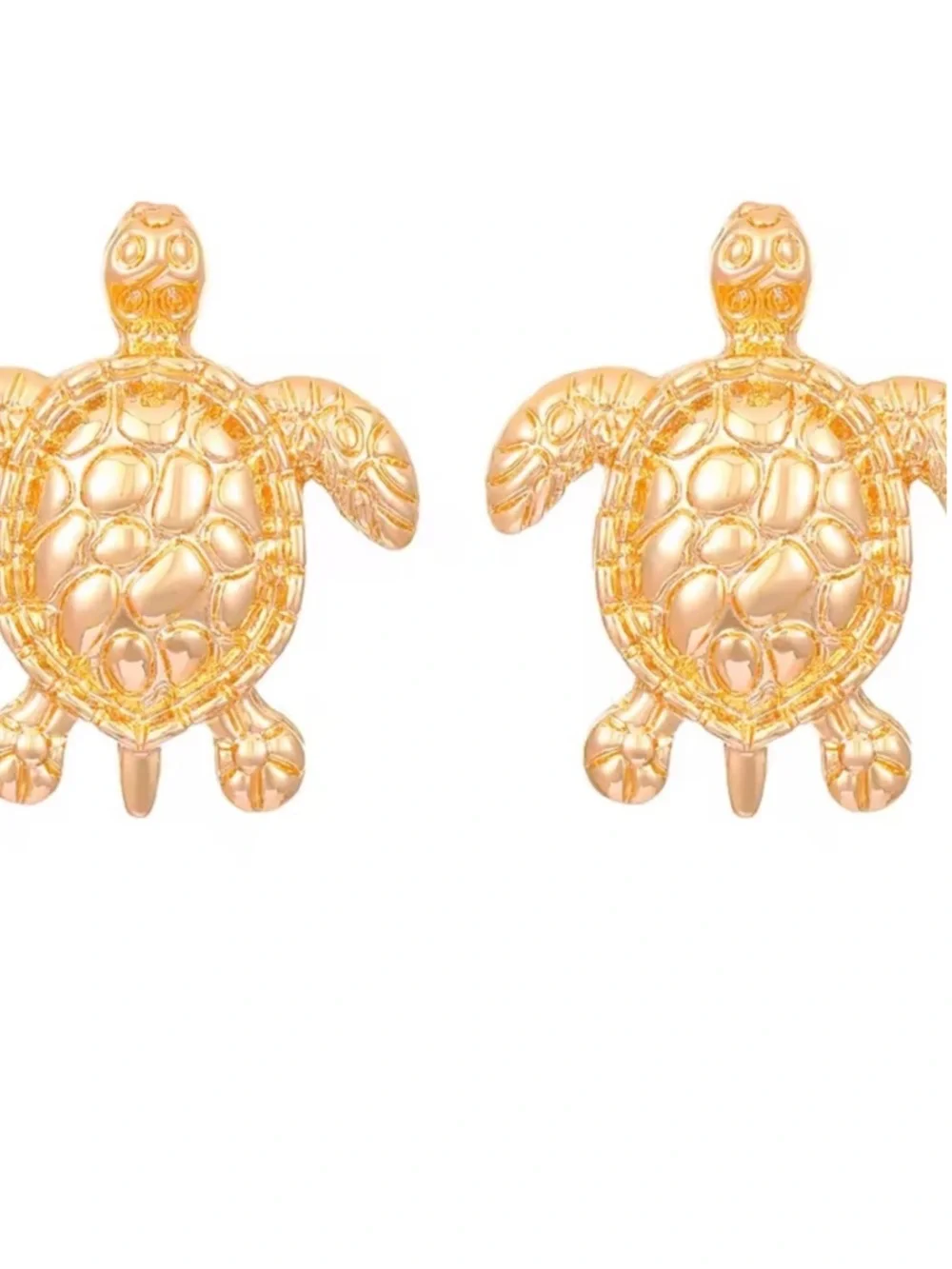 Gold Turtle Stud Earrings